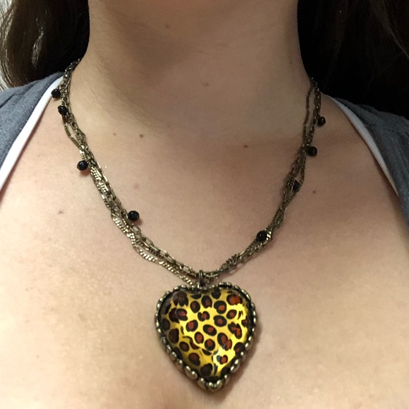 Betsey Johnson Jewelry - Betsey Johnson leopard heart necklace